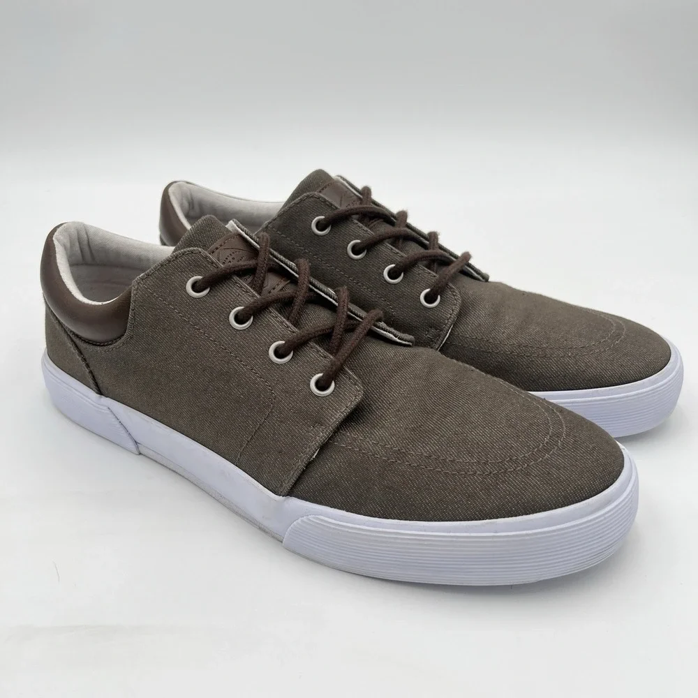 St John's Bay Bryce Men's 11M Brown Casual Lace Up Canvas Sneakers Shoes